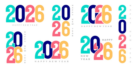 Happy new year 2026 design,2026 logo text design. new year celebration concept . Vector illustration