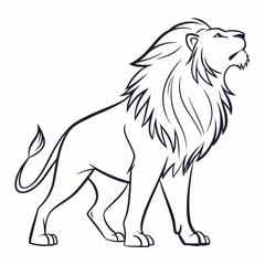 Simple a Lion line art vector design white background