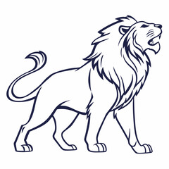 Simple a Lion line art vector design white background