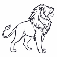 Simple a Lion line art vector design white background