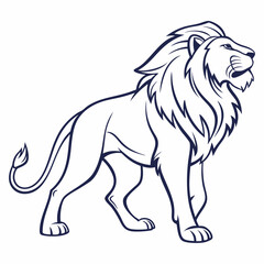 Simple a Lion line art vector design white background