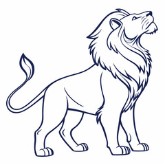 Simple a Lion line art vector design white background