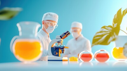 Scientist Examining Samples in Modern Laboratory Setting