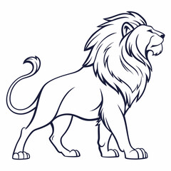 Simple a Lion line art vector design white background