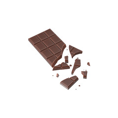 A close-up view of chocolate with a transparent background is suitable to complete your design needs