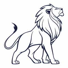 Simple a Lion line art vector design white background