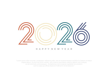 Happy new year 2026 design,2026 logo text design. new year celebration concept . Vector illustration