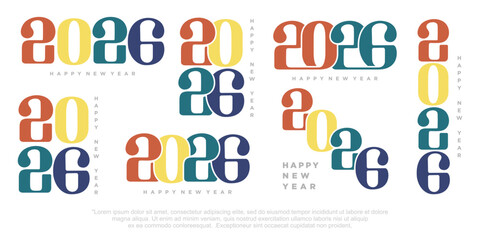 Happy new year 2026 design,2026 logo text design. new year celebration concept . Vector illustration