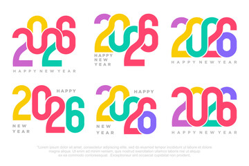 Happy new year 2026 design,2026 logo text design. new year celebration concept . Vector illustration