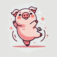 vector a pig is dancing