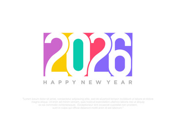 Happy new year 2026 design,2026 logo text design. new year celebration concept . Vector illustration