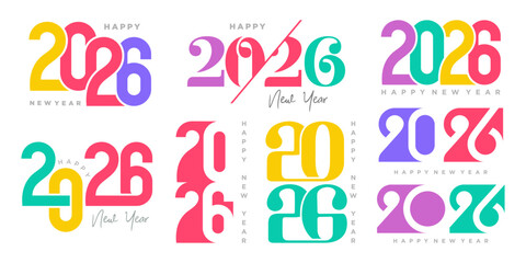 Happy new year 2026 design,2026 logo text design. new year celebration concept . Vector illustration