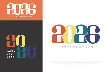 Happy new year 2026 design,2026 logo text design. new year celebration concept . Vector illustration
