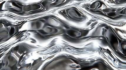 Abstract Silver Liquid Wave Pattern Texture