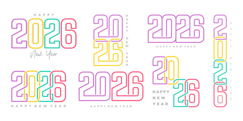 Happy new year 2026 design,2026 logo text design. new year celebration concept . Vector illustration