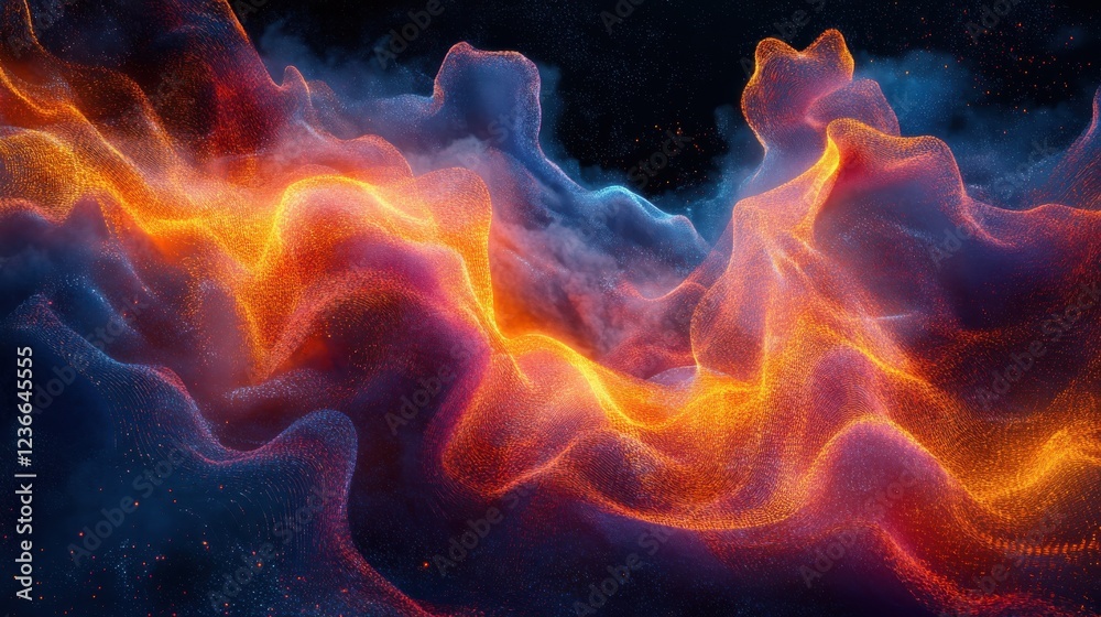 Poster abstract future data visualization. big data code representation. futuristic network or business ana