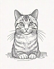 cat colouring in pages, animal outline vector illustration cats 