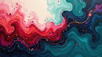 Abstract Swirling Colorscape A Vivid Symphony of Hues and Textures in Dynamic Composition