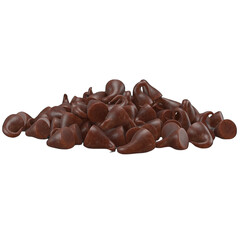 A close-up view of chocolate with a transparent background is suitable to complete your design needs
