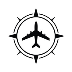 Simple Airplane and Compass Logo for Travel Branding.