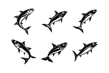 sardine fish design, labeled vector silhouette illustration.