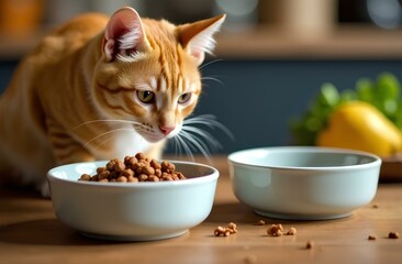 Cat eating food