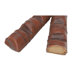 A close-up view of chocolate with a transparent background is suitable to complete your design needs