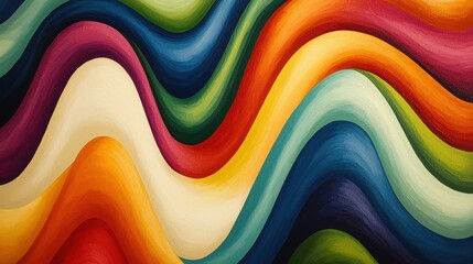 Obraz premium Vibrant Abstract Waves in Bold Colors and Fluid Motion Artwork