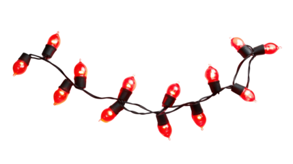 Red decoration light isolated on white background 
