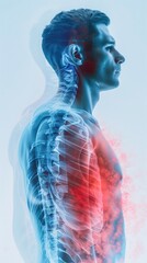 Human Skeleton Profile With Vibrant Color Effects