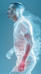 Dynamic Human With Transparent Skeleton Art