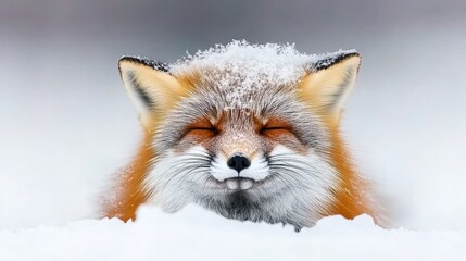 Obraz premium A Serene Winter Fox