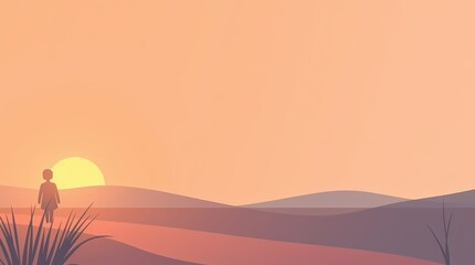 Fototapeta premium desert landscape with mountains