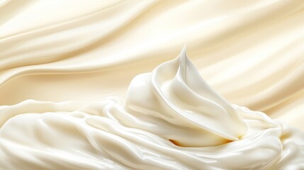 Obraz premium Creamy White Substance Swirling Smoothly