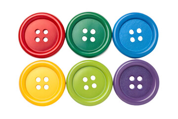 Set Of  Different Colors Of  Sewing Buttons Isolat