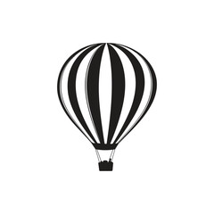 Obraz premium vector of black silhouette of hot air balloon