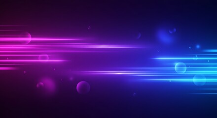 Obraz premium Futuristic Neon Glow Background with Dynamic Light Streaks & Soft Orbs