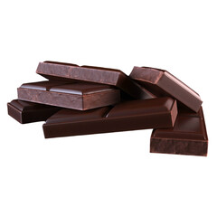 A close-up view of chocolate with a transparent background is suitable to complete your design needs
