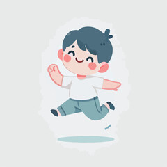 vector of small children dancing happily