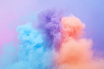 Naklejka premium Abstract Pastel Color Swirls Dreamy Blue Purple and Peach Ink Clouds Background