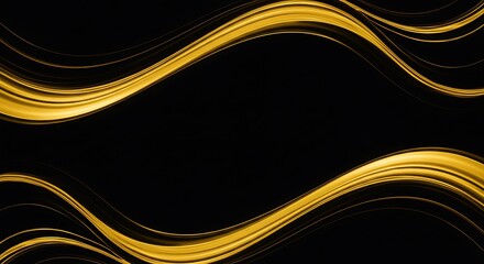 Obraz premium Luxurious Golden Fluid Waves on Dark Textured Background