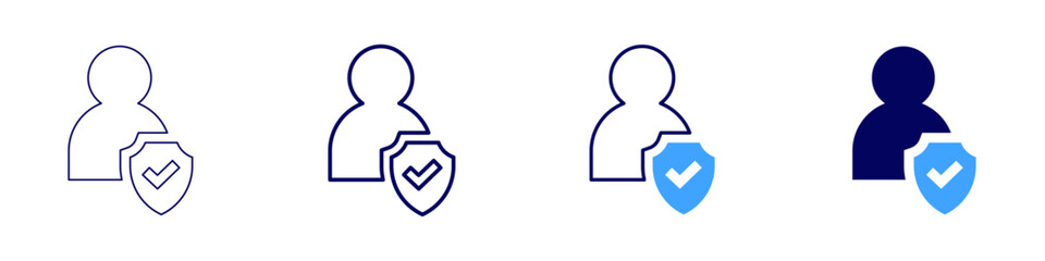 Protection icon in 4 different styles. Thin Line, Line, Bold, and Bold Line. Duotone style. Editable stroke