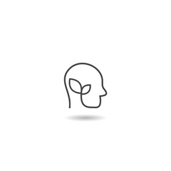 Plant in head icon with shadow