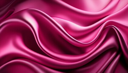 Obraz premium Deep pink silk satin fabric. Elegant abstract background. Liquid wave effect or silk with soft wavy folds. 