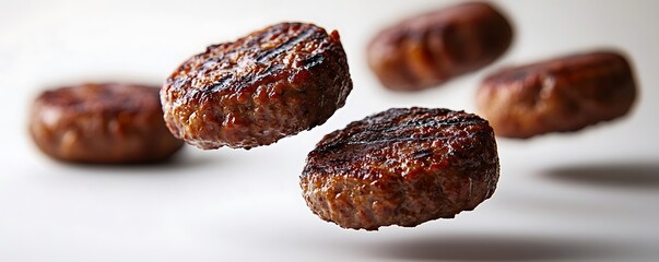 Grilling juicy meat patties culinary kitchen food photography indoor close-up