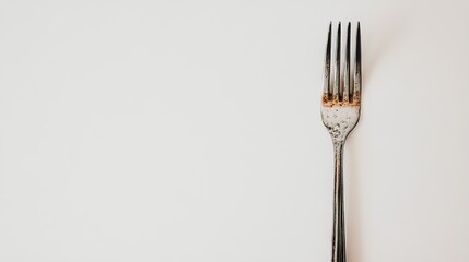 
Empty steel fork on white background