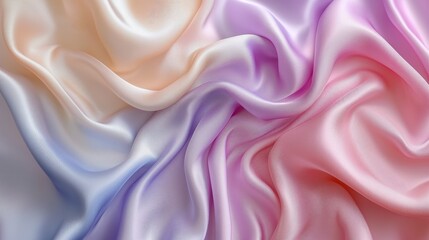 Obraz premium Soft and Flowing Silks in Pastel Shades of Light Blue, Pink, Lavender