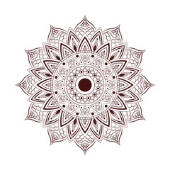 Hand drawn line art with circle style abstract and decorative concept mandala