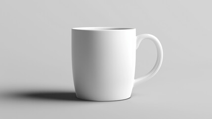 White mug mockup on a light grey background