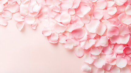 Obraz premium Delicate Pink Rose Petals on Soft Pastel Background Romantic Floral Design Wedding Valentines